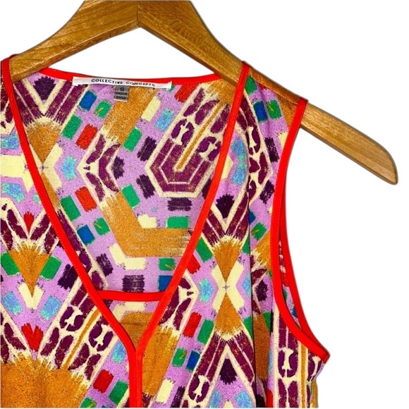 Collective Concepts Sleeveless Blouse Abstract Print Small - Picture 3 of 9